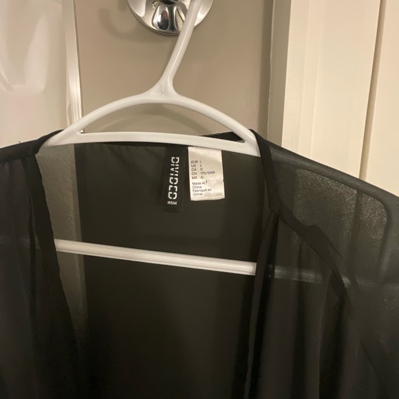 Sheer, black, oversized kimono. - Picture 2 of 2